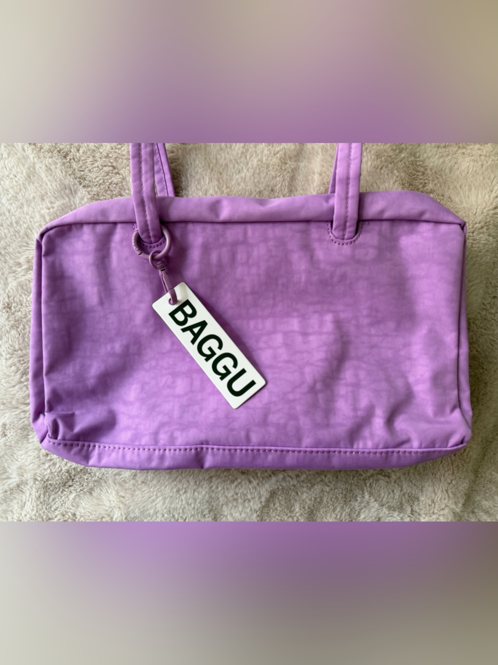 NWT BAGGU Nylon Bowler Bag Rose - Picture 7 of 13